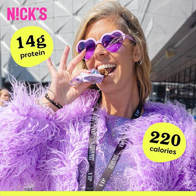 Nick's Protein Bars Chocolate Caramel | 15g protein | 190 calories | Low Carb Keto Friendly Snacks No Added Sugar (Multipack 24 bars x 50g)