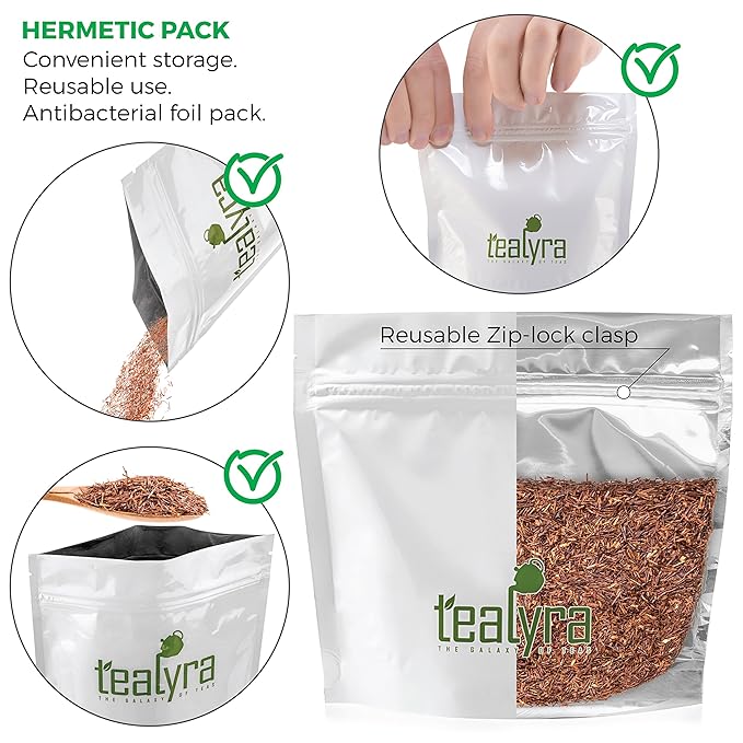 Tealyra - Pure Rooibos Red Herbal Tea - African Red Bush Loose Leaf Tea - High in Antioxidants - Relax - Detox - Low Blood Pressure - Kids Welcome - Caffeine-Free - 450g (16-ounce)