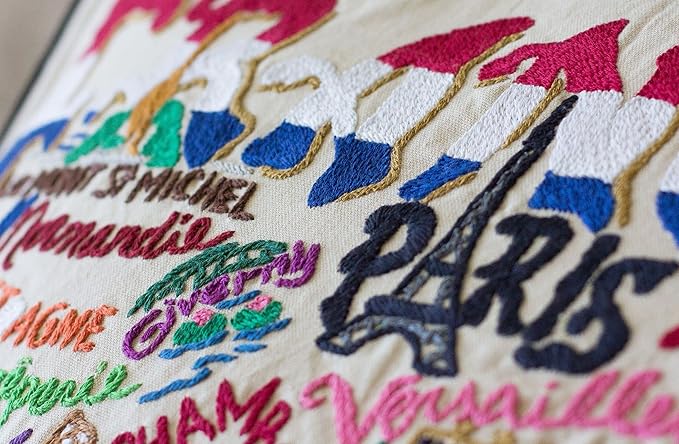 Catstudio France Embroidered Decorative Throw Pillow
