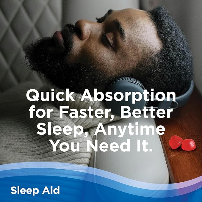 CalmCo Adult Sleep Aid Gummy Bites - Non-Habit Forming Sleep Support with 25mg Diphenhydramine, Easy-to-Chew Nighttime Sleep Aid Gummies, Promotes Better Sleep, and Fall Asleep Faster, 20 Count