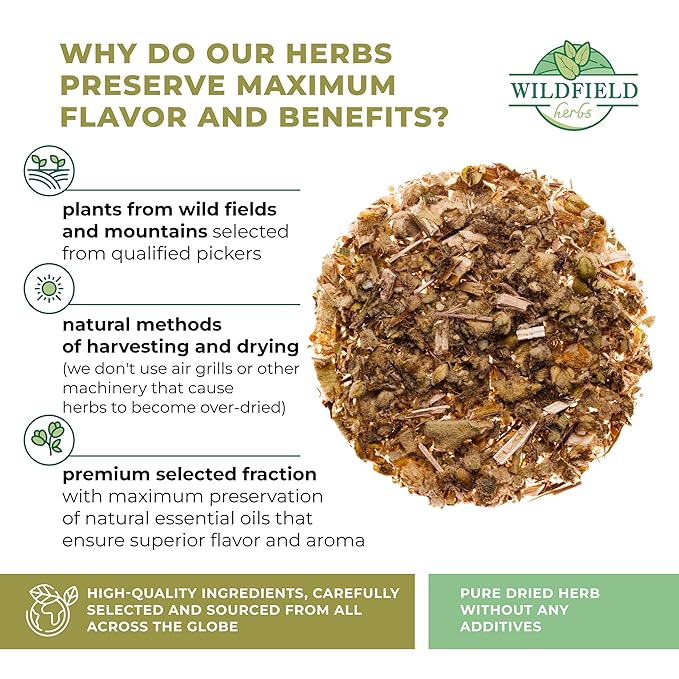 40 Bags Mullen Tea Mullein Tea Leaf (Verbáscum L.) - 40 Count 1.5g Bags Mullen Leaves Mullein Loose Leaf Hoja De Gordolobo