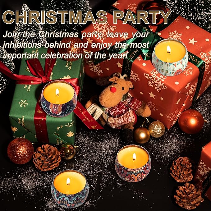 Scented Candles Gift Set - Women Candle Set Natural Soy Wax Aromatherapy Candle Small Gifts 120H Burn Time Candle 4 Pack 4.4 Oz for Christmas Birthday Mum Girl Teacher Mothers Day Bath