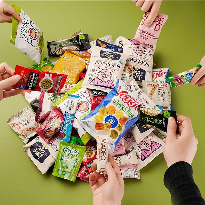 Gluten Free Palace 100 Calorie Snacks Variety Pack – Healthy Snacks Care Package - Low Calorie, Vegan, Protein Bars & Nuts – Food Gifts for Birthday, Adults, College Students & Corporate (40 Count)