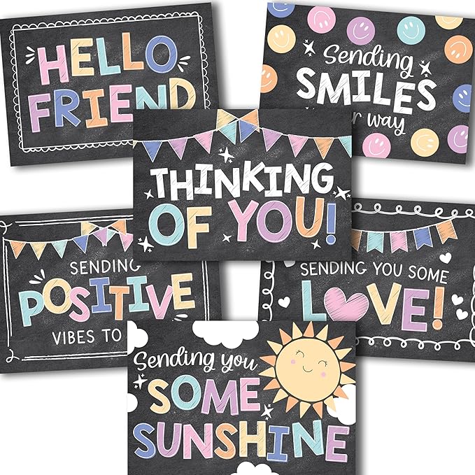 Hadley Designs Thinking of You Cards with Envelopes - 24 Hello Greeting Cards Thinking of You Card for Men & Women Bulk, Blank Encouragement Card for Kids, Just Because Cheerful Encouraging Notecards