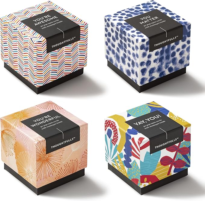 Compendium ThoughtFulls Pop-Open Cards — 4-Pack of You're Awesome, You Matter, You're Wonderful, Yay You —120 Pop-Open Cards, Each with a Different Message Inside