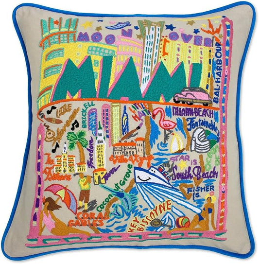 Catstudio Miami Embroidered Decorative Throw Pillow