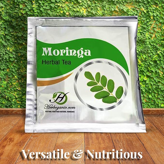 HERBOGANIC Moringa Herbal Tea - Digestion Support and Immune Boost | Refreshing and Delicious Blend | Natural Ingredients | 20 Tea Bags