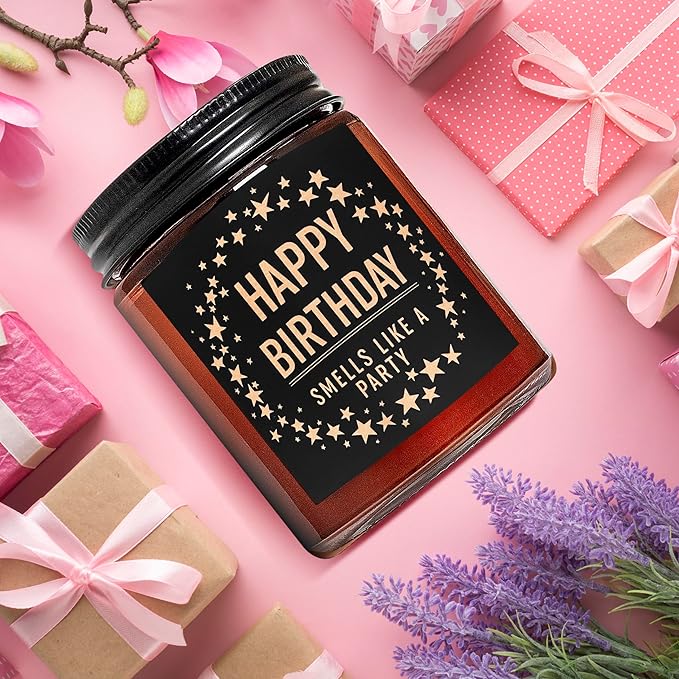 Funny Happy Birthday Gifts for Best Friend Women Men - Birthday Party Candle - Bday Presents for Mom Wife Sister Girlfriend Daughter Coworker - Relaxing Vanilla Ice Cream Soy Candle for Her