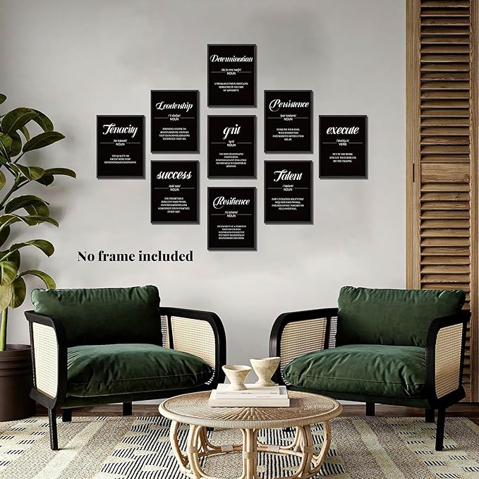 9 Pieces Motivational Wall Decor Poster Prints for Classroom - Unframed Inspirational Sayings Wall Art, Daily Positive Affirmations for Office Classroom Bedroom Dorm or Teen Room Decor 8x10 inch