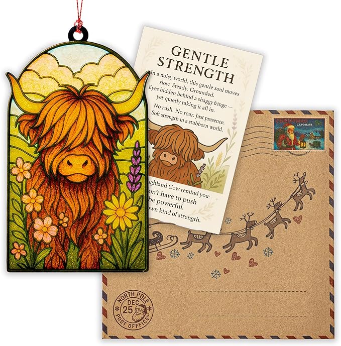 Highland cow ornaments - Highland cow gifts - Christmas ornament 2025 - Vintage Farmhouse christmas ornament - Christmas ornament 2025 - White elephant gifts - Xmas Tree Funny Decoration