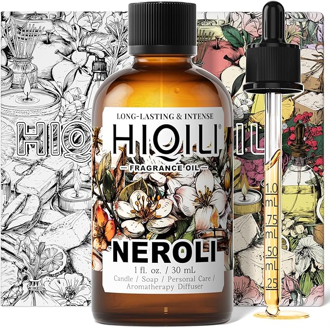 HIQILI Neroli Fragrance Oil for Candle, Soap and Perfume Making, Add to Body Lotion and Handcream, Essential Oil Diffuser Use - 1 Fl Oz