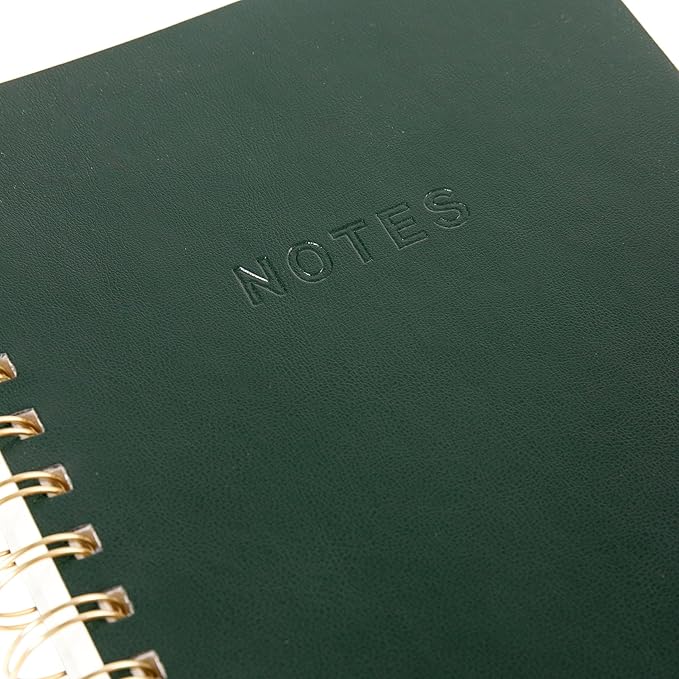 Graphique Apollo Vegan Leather Journal, Spiral Notebook for Writing, 192 Lined Pages, 6” x 8”