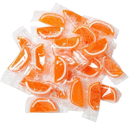 Boston Fruit Slice Individually Wrapped Gourmet Gummy Candy 1lb Box (Orange)