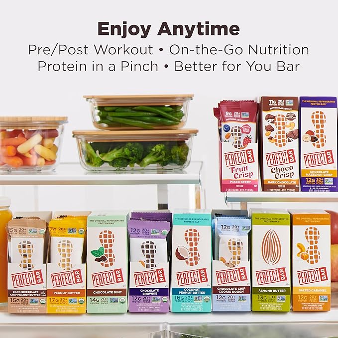 Perfect Bar Original Refrigerated Protein Bar, Coconut Peanut Butter, 2.5 Ounce Bar, 8 Count (Pack of 3)