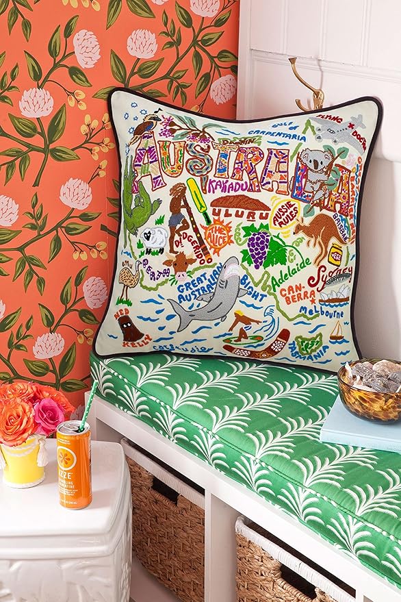 Catstudio Australia Embroidered Decorative Throw Pillow