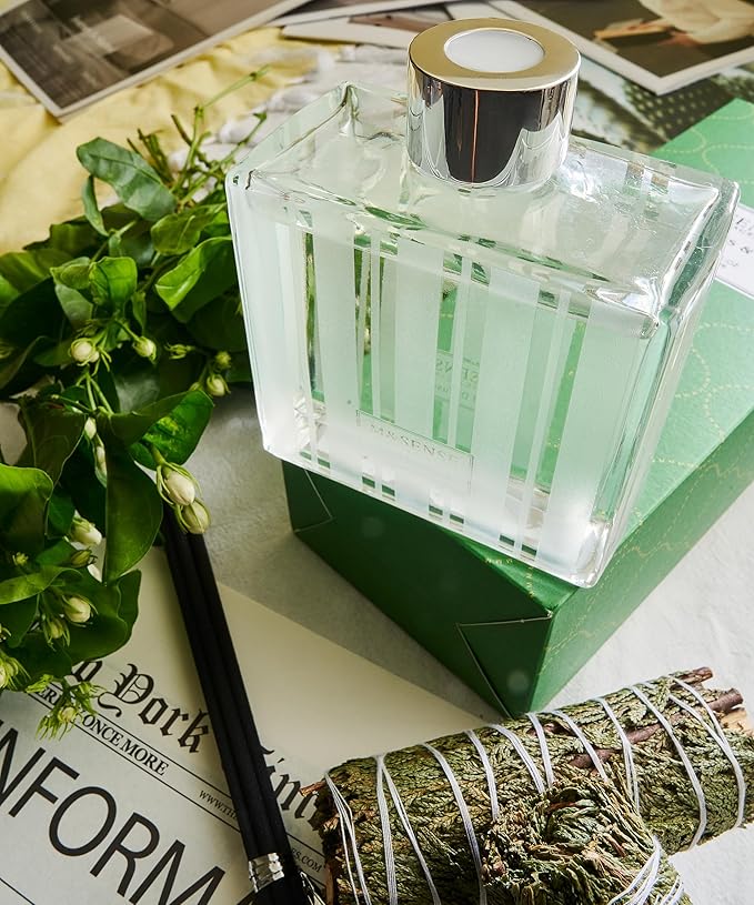 M&SENSE Eucalyptus Spearmint Reed Diffuser Set - 7.04oz Diffuser with Sticks, Rich Fragrance & Refreshing Non-Toxic Scent for Home Bathroom Office Study Other Workspaces Needing Focus, Gifts for Women
