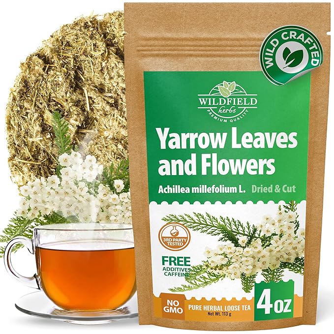 4 oz. Yarrow Herb Dried Yarrow Leaf & Flower Herbal Tea (Achillea Millefolium Tea) - 113g Herb Tea Milenrama