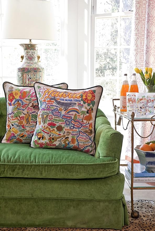 Catstudio Oahu Embroidered Decorative Throw Pillow