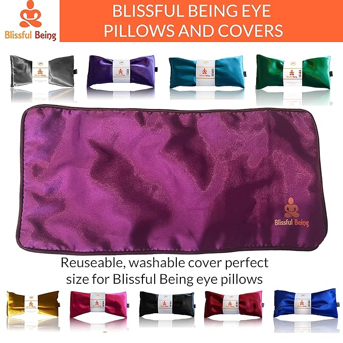 Lavender Eye Pillow | Hot or Cold Weighted Satin Eye Mask perfect for Sleeping, Yoga, Meditation | Gifts for Women, Birthday, Teachers | Natural Herbal Relaxation | Made in USA(Emerald)