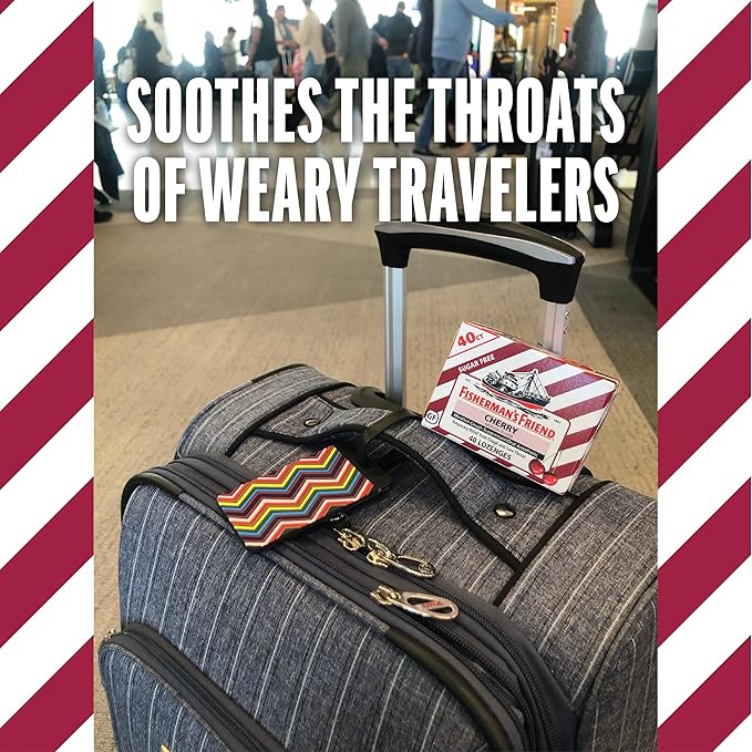 Fisherman's Friend Cough Drops, Cough Suppressant and Sore Throat Lozenges, Sugar Free Cherry, 6.9mg Menthol, 240 Drops (6 Packs of 40)