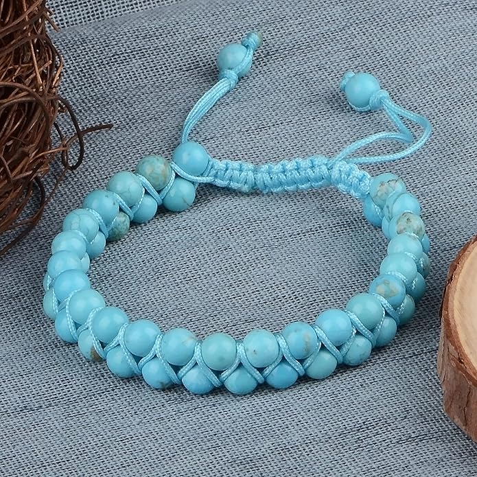 MASSIVE BEADS Double Layer Natural Chakra Healing Power Crystals Macrame Bracelet Yoga Stone Beads Gemstone Meditation Relax Anxiety Bangle for Unisex Women Men