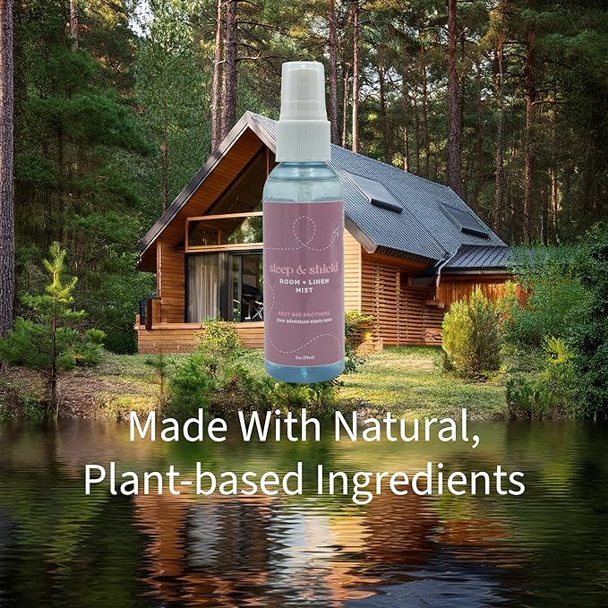 Best Bee Brothers, Sleep & Shield Calming Room + Linen Mist, 2 oz, Natural Essential Oil Blend with Peppermint, Cedarwood and Rosemary