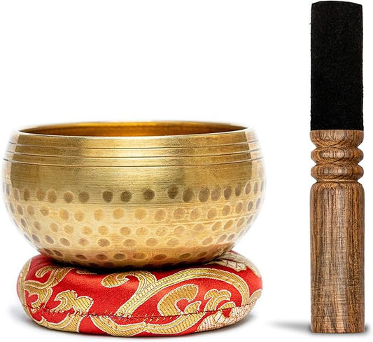 Tibetan Singing Bowls Set~ Meditation Sound Bowl hand Hammered in Nepal For Yoga, Meditation, Mindfulness, Healing & Chakra balancing~ (3.5 inch)