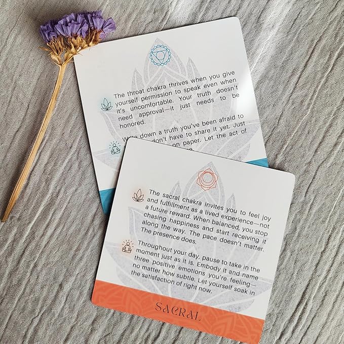 Aura Chakra Affirmations & Ritual Deck: 57 Daily Mindfulness & Meditation Activity Cards | Balance Mind, Body & Spirit | Wellness Self-Care Gift for Women - Stand and Pouch