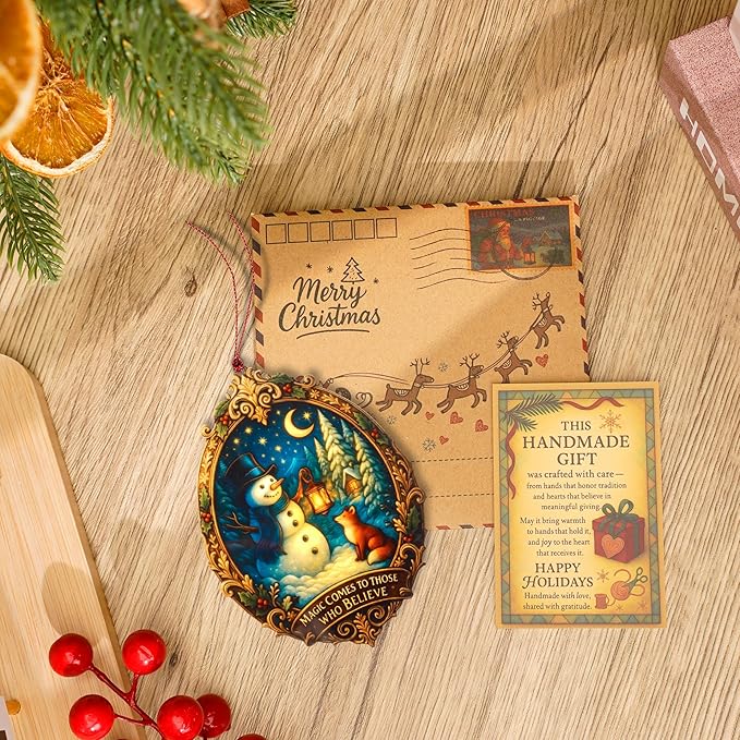 Christmas Ornament 2025 - Snowman Ornament - Snowman Ornaments for Christmas Tree - Acrylic Christmas Ornaments - Christmas Ornament 2025 - White Elephant Gifts - Xmas Tree Funny Decoration