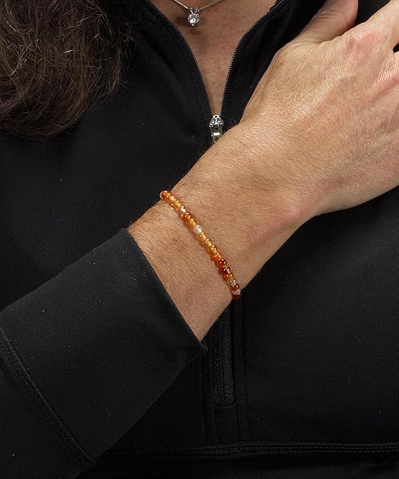 Cherry Tree Collection - Small, Medium, Large Sizes - Gemstone Beaded Bracelets For Women and Men - 4mm Round Beads