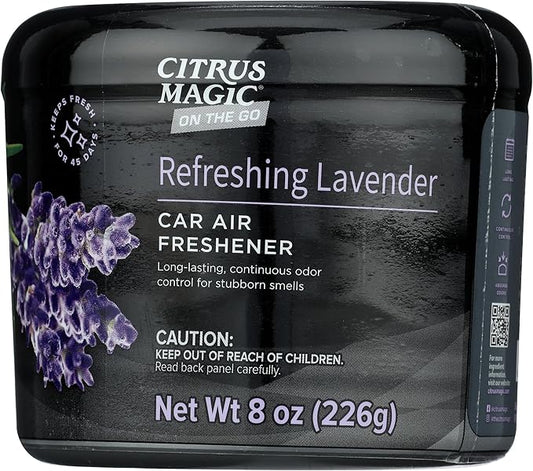 Citrus Magic On The Go Odor Absorbing Solid Car Air Freshener, Refreshing Lavender, 8-Ounce, Pack of 1