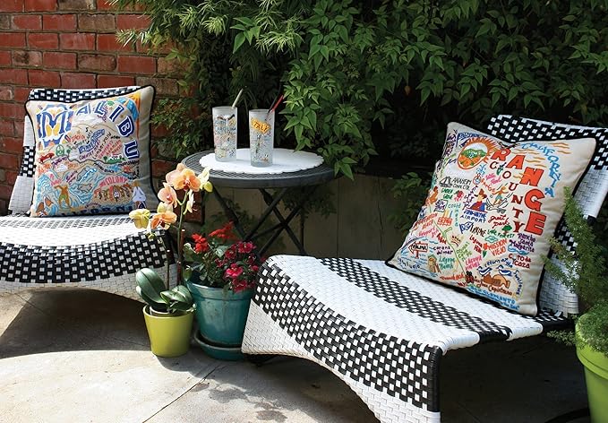 Catstudio Orange County Embroidered Decorative Throw Pillow