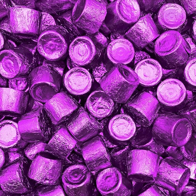 Salted Caramels in Dark Chocolate, 1 LB Bag - Sweet and Salty Gourmet Candy, Individually Wrapped in Purple Foil, Bulk Candy, Approx 75 Pieces