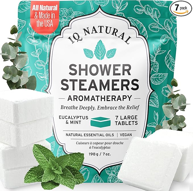 Eucalyptus Shower Steamers Aromatherapy for Women- USA Made - Shower Bombs Aromatherapy for Women, Vapor Shower Tablets, Menthol Shower Scent Steamers Cold and Flu, Organic Shower Steamer