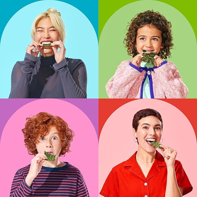 Gimme Seaweed Organic Premium Roasted Seaweed Snacks, New 6 Flavor Variety Pack, 12 Count (2 Each) Keto, Vegan, Gluten-Free, Source of Omega3s and Iodine, Healthy On-The-Go Snack for Kids and Adults