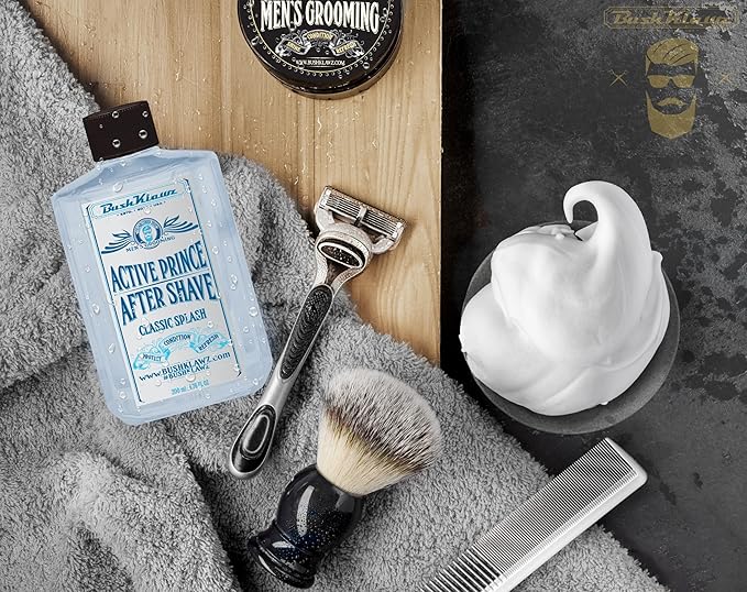 BushKlawz Classic Refreshing Cooling Soothing Barbershop After Shave Lotion Balm Toner Splash Variety Sampler Travel Kit Satisfy all Types of Viking Cannon Black Prime AfterShave Tonic Cologne
