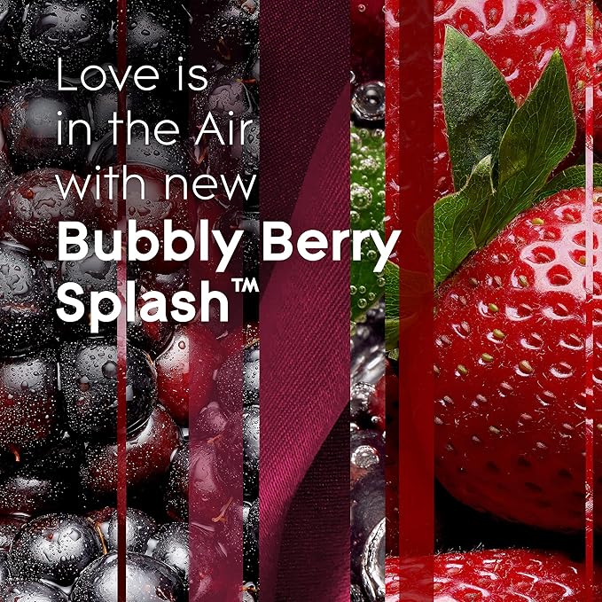 Glade PlugIns Refills Air Freshener, Scented and Essential Oils for Home and Bathroom, Bubbly Berry Splash, 3.35 Fl Oz, 5 Count