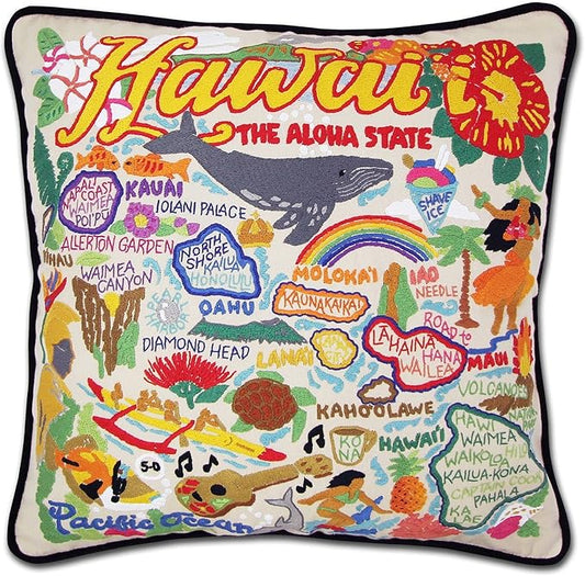 Catstudio Hawaiian Isles Embroidered Decorative Throw Pillow