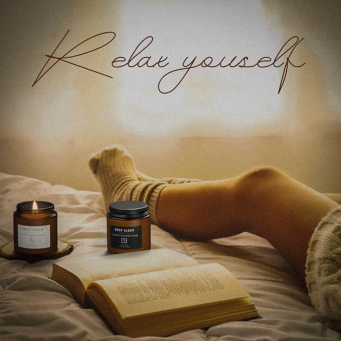 Birthday Gifts for Women, BOYUJK Sleep Candle Gifts for Women, Lavender Scented Candles Gift Set for Anxiety, Scented Candles Promotes Sleep and Relieves Stress, Relaxation Gift for Men