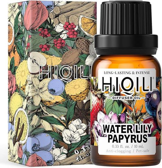 HIQILI Water Lily Papyrus Diffuser Oil, Inspired by L'eau d'Iss-ey, Ideal for Scent Diffuser, Perfume, Wool Dryer Ball, Long Lasting - 0.34 Fl Oz