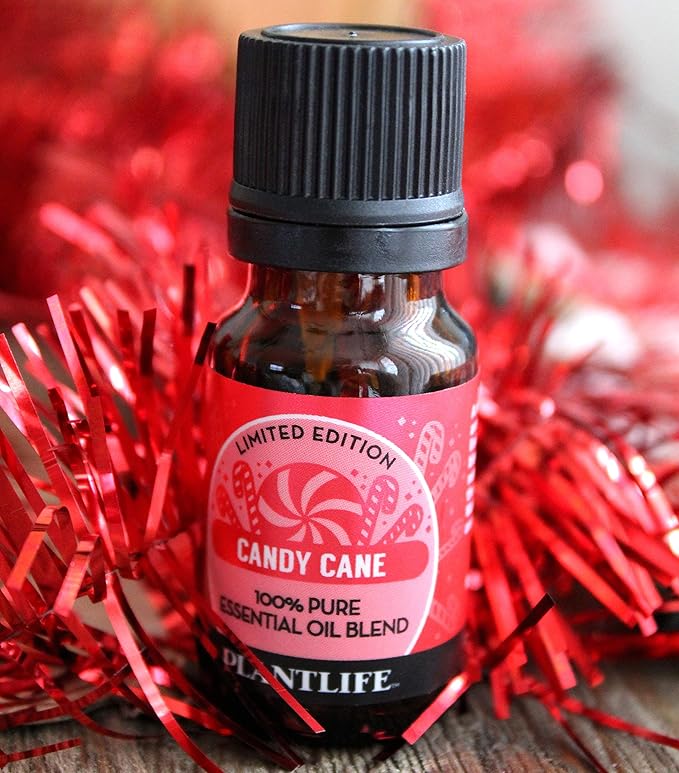 Plantlife Candy Cane Aromatherapy Essential Oil Blend - Straight from The Plant 100% Pure Therapeutic Grade - No Additives or Fillers - Made in California 10 ml
