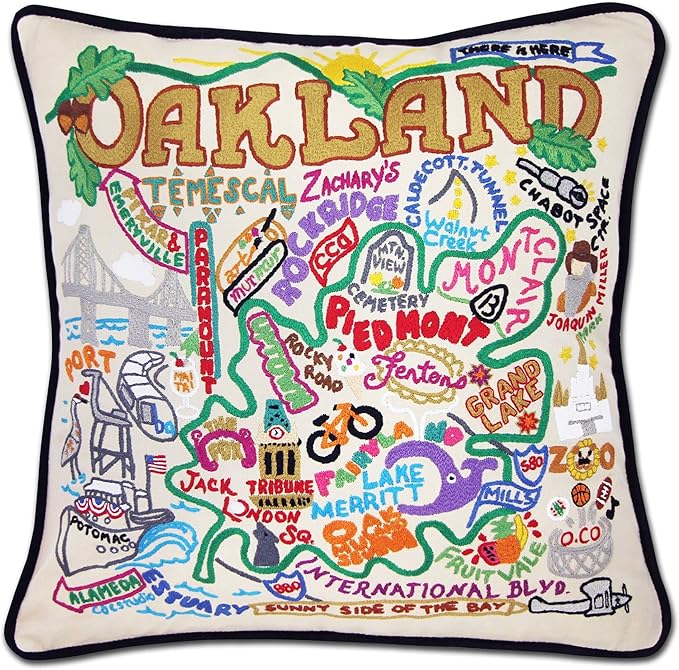 Catstudio Oakland Embroidered Decorative Throw Pillow