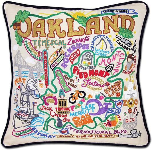 Catstudio Oakland Embroidered Decorative Throw Pillow