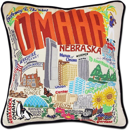 Catstudio Omaha Embroidered Decorative Throw Pillow