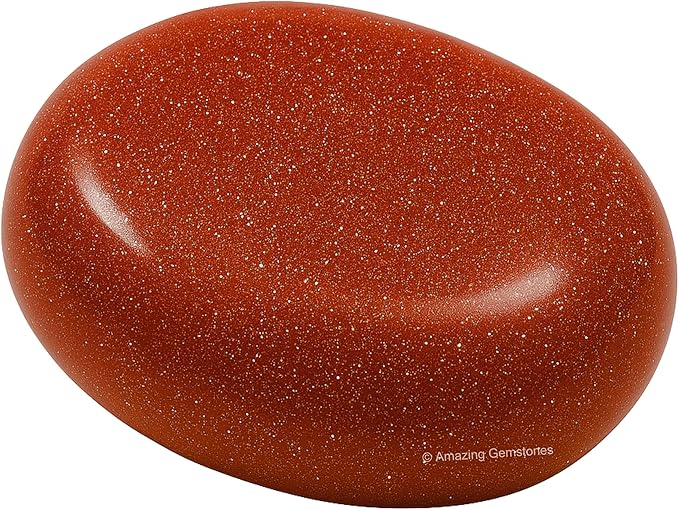 Amazing Gemstone Red Goldstone Crystals and Healing Stones - Large Palm Stone Crystals Piedra - Crystal for Good Luck, Balanced Positive Energy, Meditation - Unique Stocking Stuffers Gifts for Women