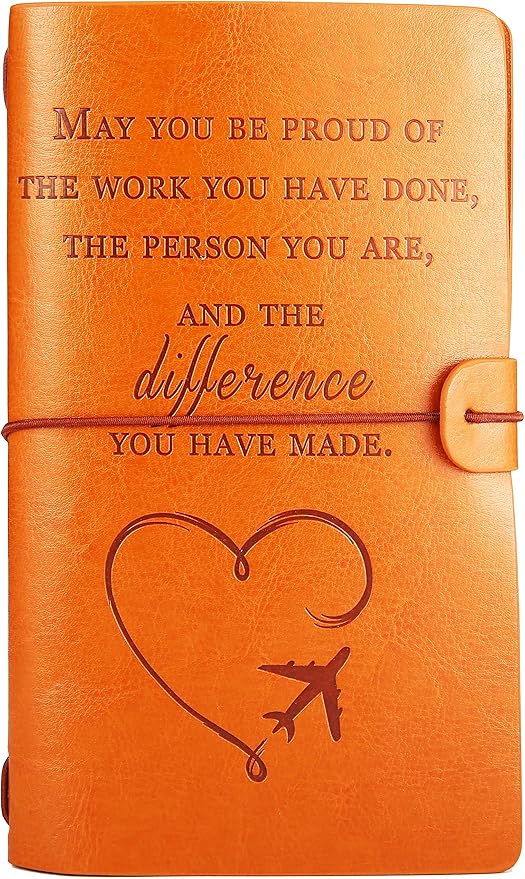 FYSIA Retirement Journal-Happy Retirement Gifts-Retirement Appreciation Gift-Retired-for Boss,Co-workers,Best Friends-Refillable Travel Photo Diary Notebook Gift