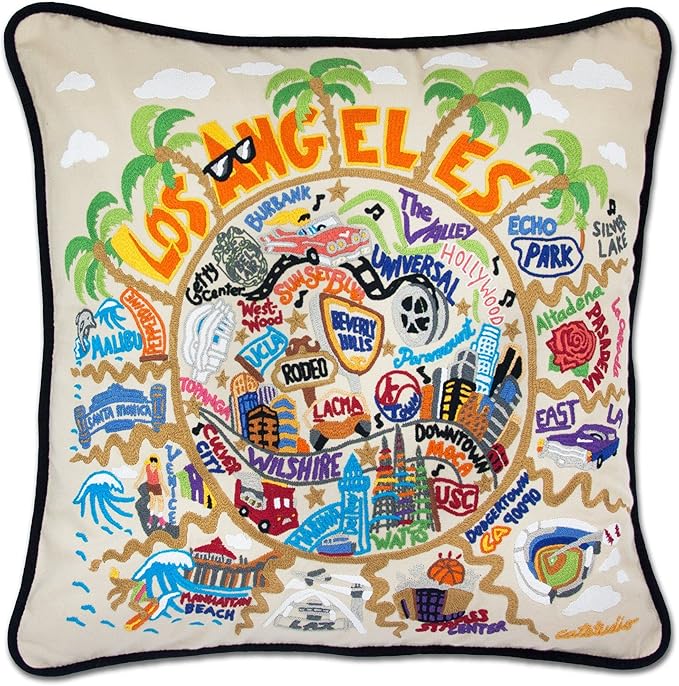 Catstudio Los Angeles Embroidered Decorative Throw Pillow