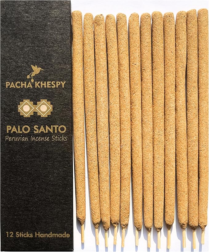 Palo Santo Incense Sticks – 12 Pack | 100% Natural Hand Rolled in Peru | Holy Wood Long Lasting 80 Min Burn | Ideal for Yoga Meditation Cleansing and Home Fragance