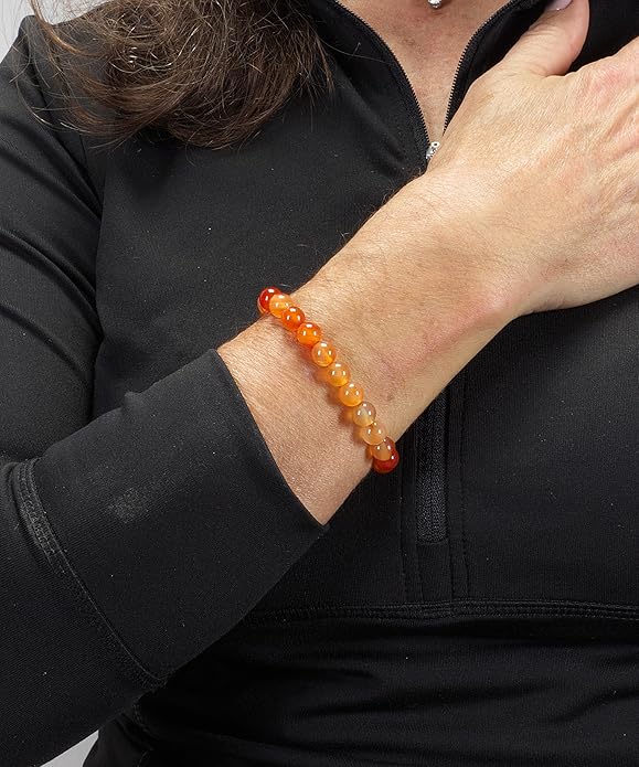 Cherry Tree Collection - Small, Medium, Large Sizes - Gemstone Beaded Bracelets For Women and Men - 8mm Round Beads