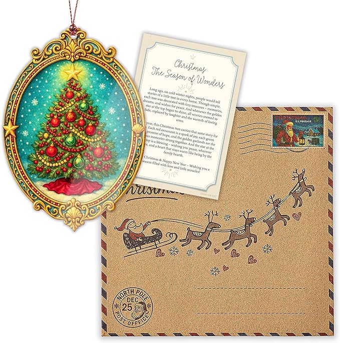 Christmas ornament 2025 - Vintage Christmas ornament - Acrylic xmas ornament - Art ornament - Christmas ornament 2025 - Suncatcher Effect window hanging - car hanging accessories